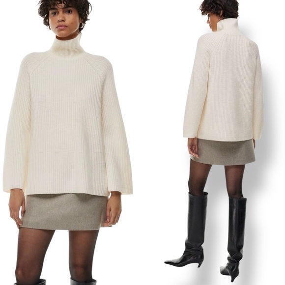 ARTIZIA Wilfred ‘Ursa’ 100% Merino Wool Rib Knit Turtleneck Sweater US Sz XXS - Picture 1 of 11